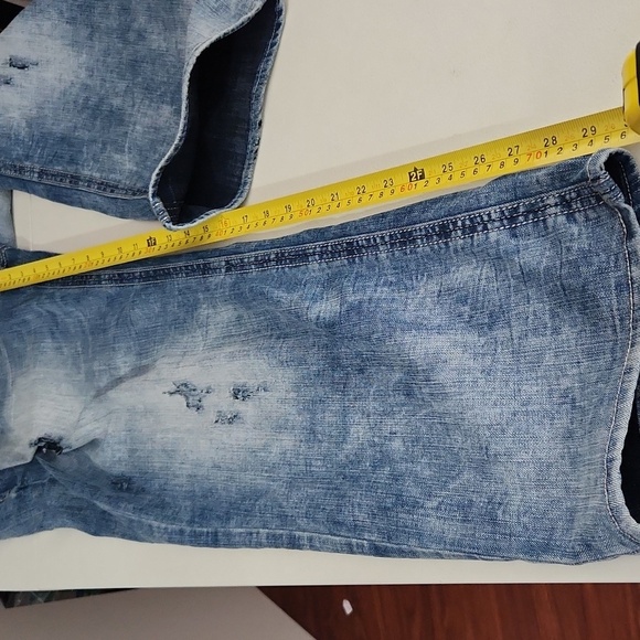 Salvage Anarchy Jeans Mens Buckle Relaxed Straight 34 Distressed distroyed - Picture 16 of 16